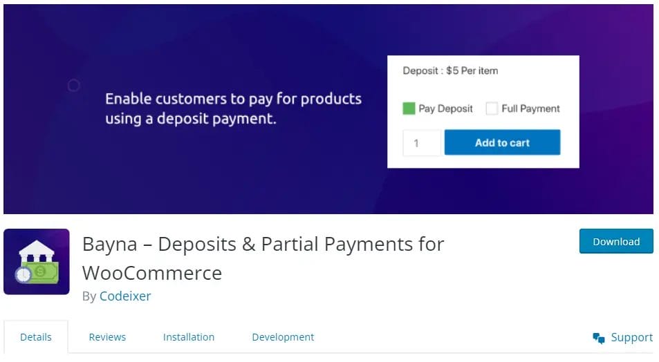 Bayna – Deposits Partial Payments