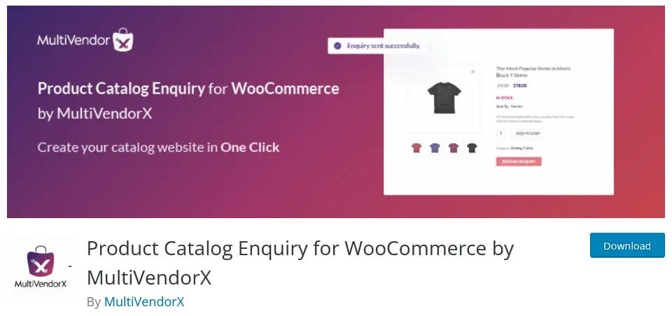 Product Catalog Enquiry For WooCommerce By MultiVendorX