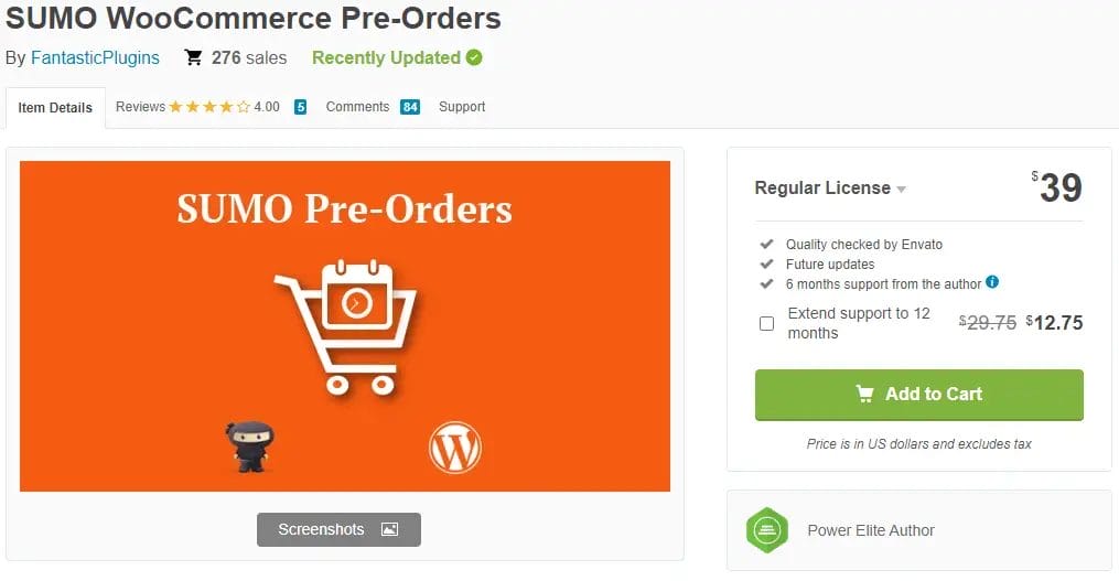 SUMO WooCommerce Pre Orders By FantasticPlugins