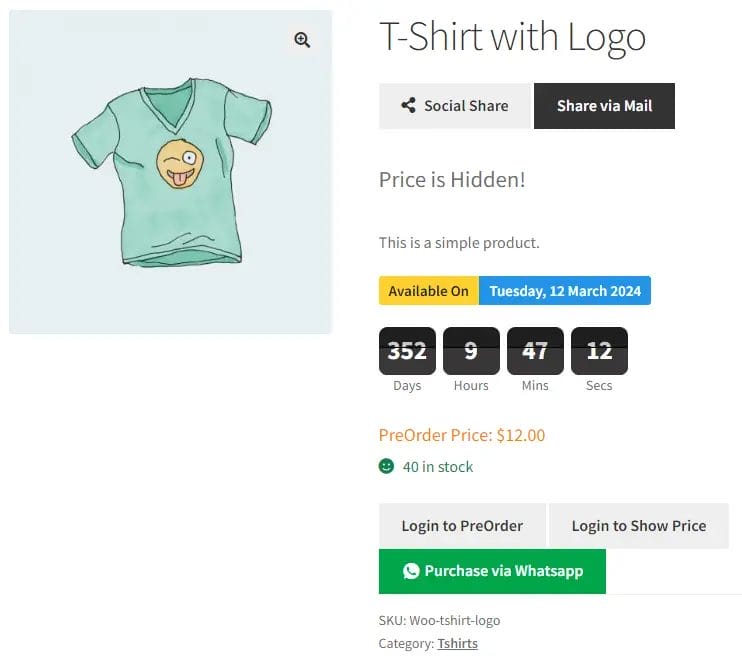 T Shirt With Logo – WooCommerce Addons Preview
