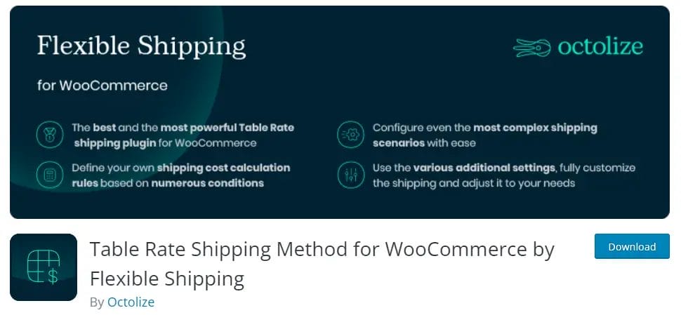 Table Rate Shipping Method For WooCommerce By Flexible Shipping