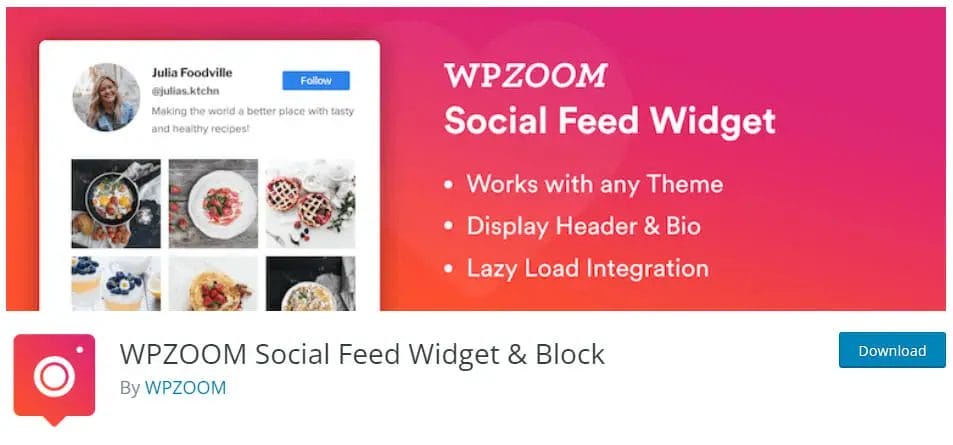 WPZOOM Social Feed Widget Block