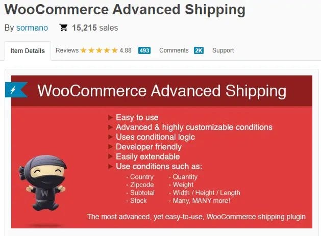 WooCommerce Advanced Shipping By Sormano