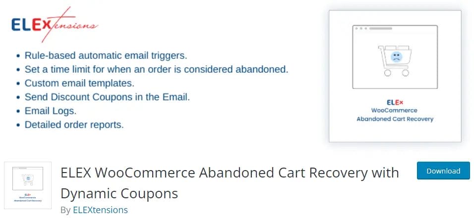 ELEX WooCommerce Abandoned Cart Recovery With Dynamic Coupons
