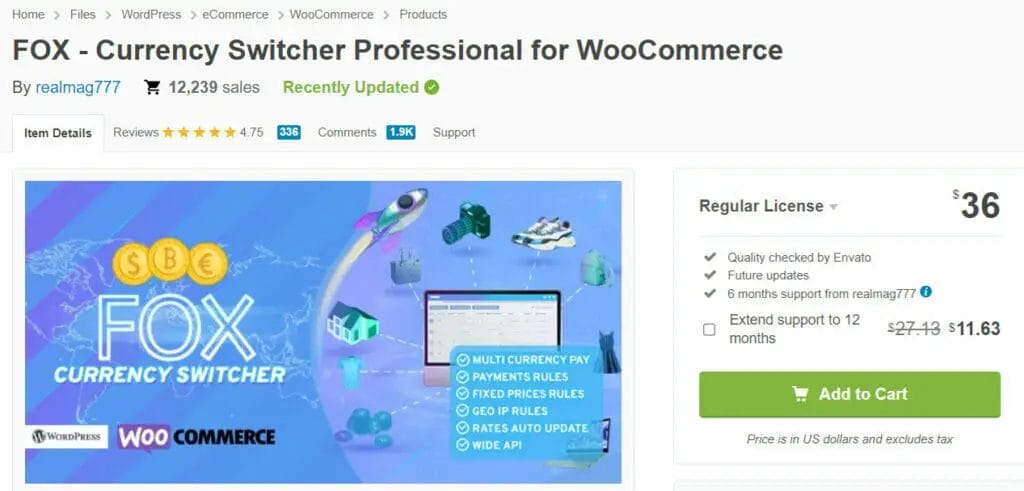 FOX Currency Switcher Professional For WooCommerce 1024x491