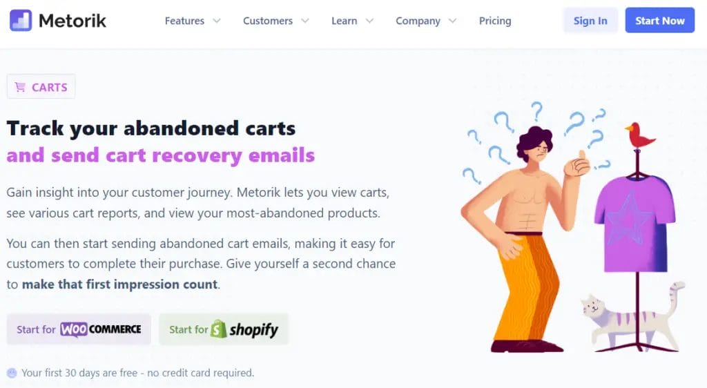 Metorik Abandoned Cart Emails And Reports For WooCommerce Shopify 1024x562