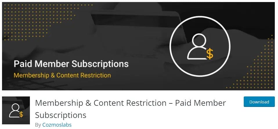 Paid Member Subscriptions By Cozmoslabs