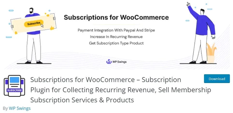 Subscriptions For WooCommerce By WP Swings
