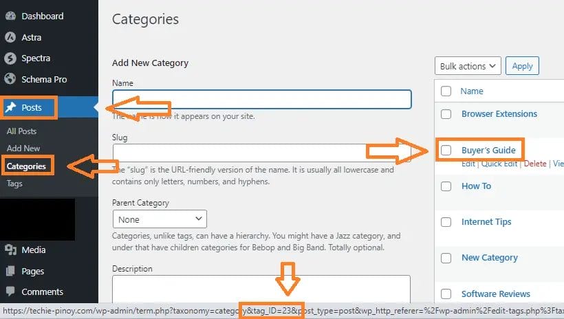 How To Find Category Id Wordpress