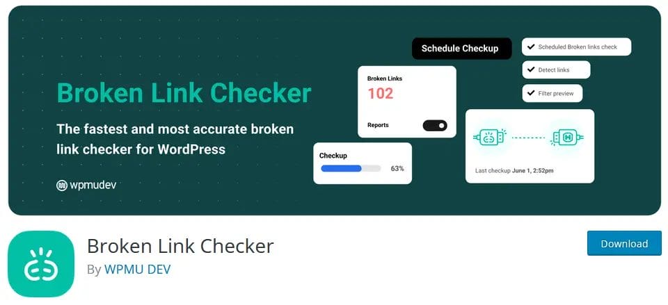 Broken Link Checker By WPMU Dev